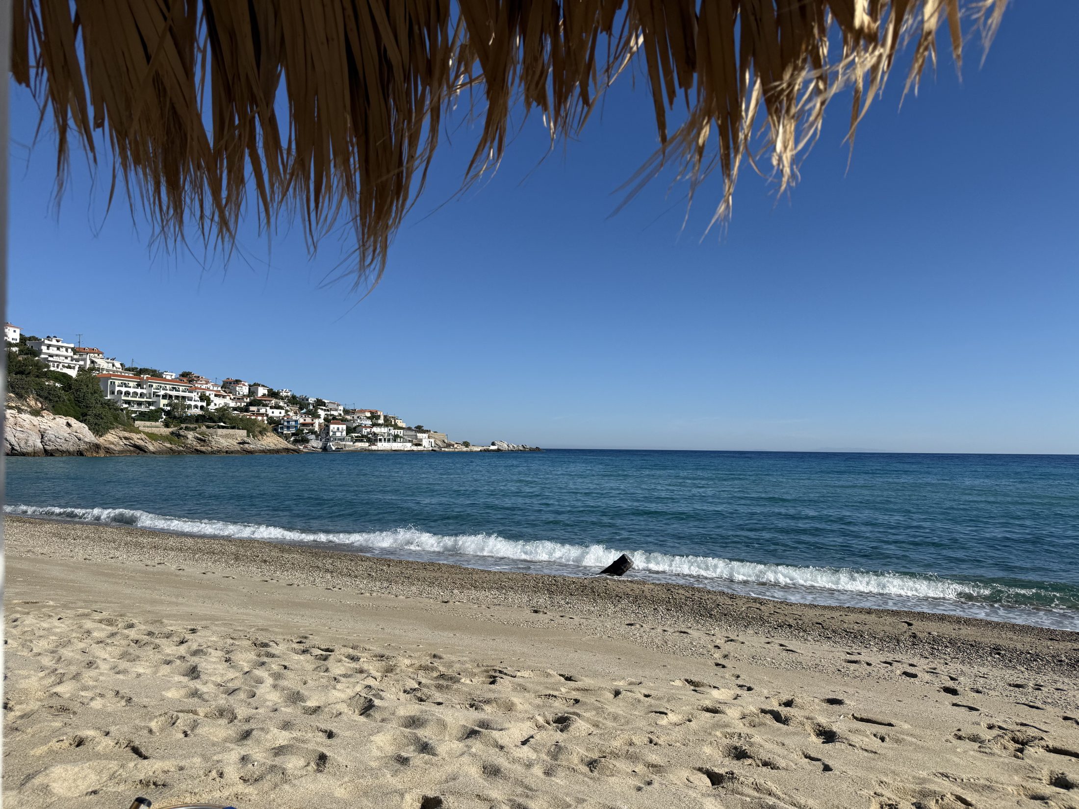 Beach and blue sea on Leros